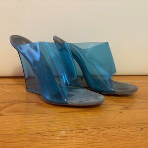 Yeezy Season 7 Women's Blue PVC Acrylic Wedges Size 41